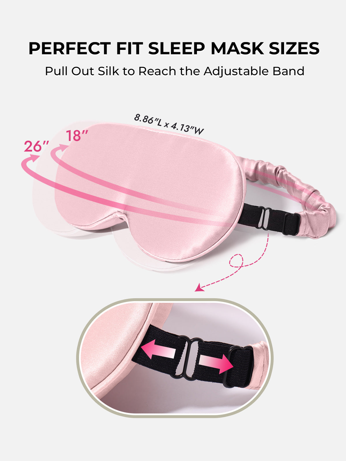 [Pink] SilkSilky-AU Pure Silk Eye Mask 003