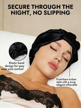 [Black] SilkSilky-AU Sleep Cap 004