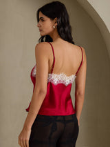 [Wine] SilkSilky-AU Spaghetti Strap V Neck Camisole 002