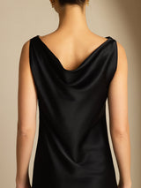 [Black] SilkSilky-AU Sleeveless Cowl Neck Dress 004