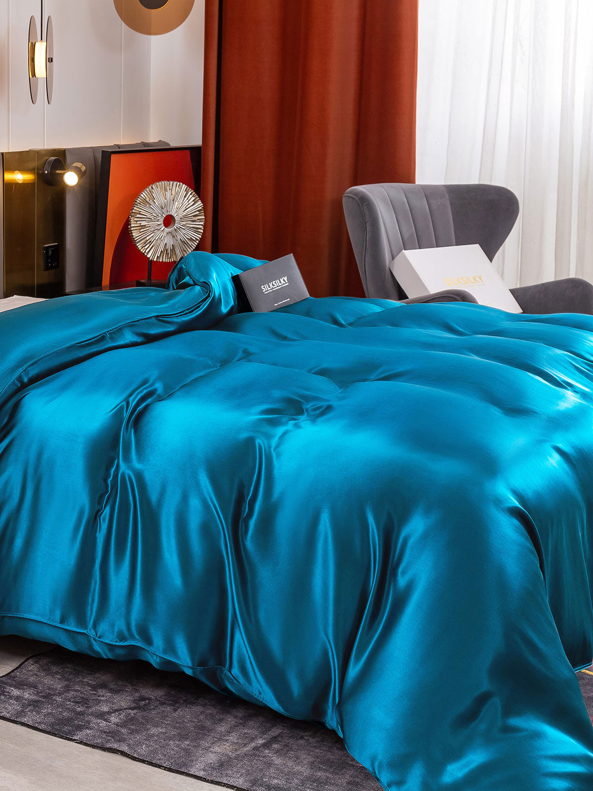 [Teal] SilkSilky-AU 19Momme Duvet Covers 003