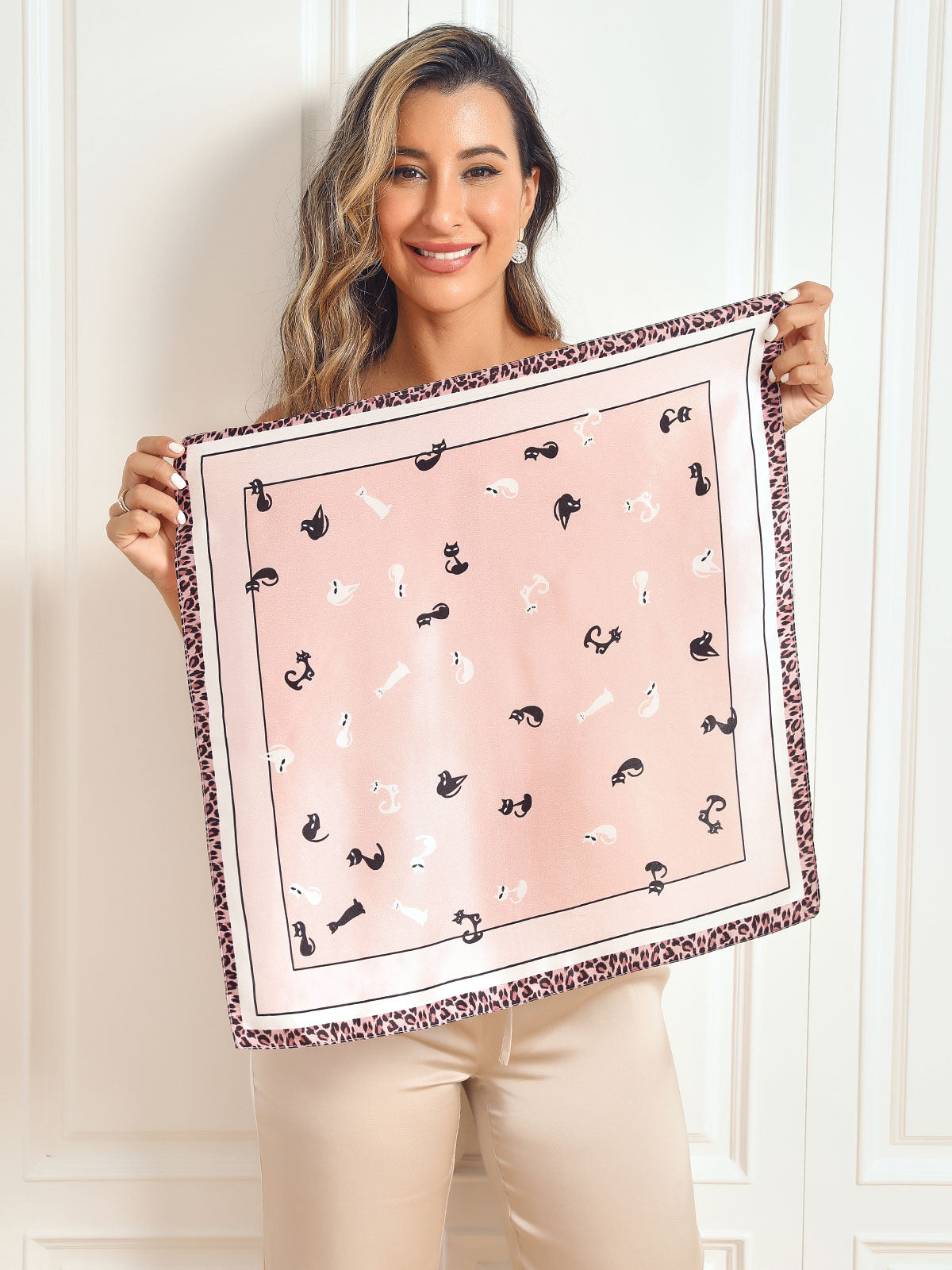 SilkSilky AU Pure Silk Scarf Pink 005