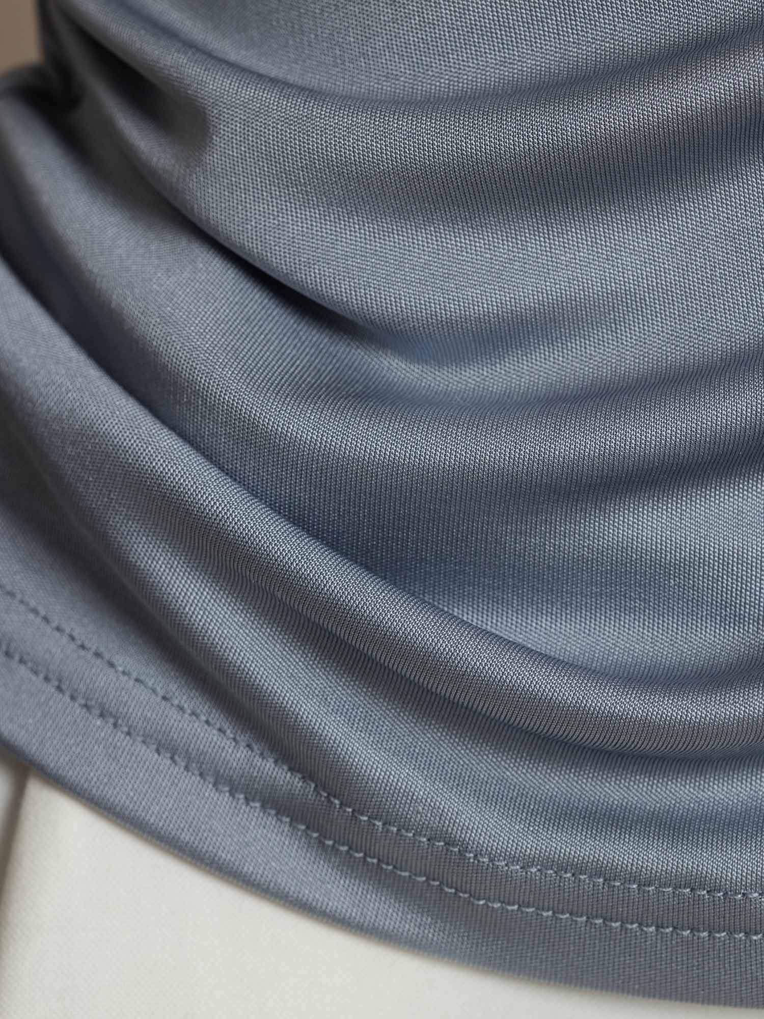 [LightGray] SilkSilky-AU Pure Silk V Neck Women's T-Shirt 005