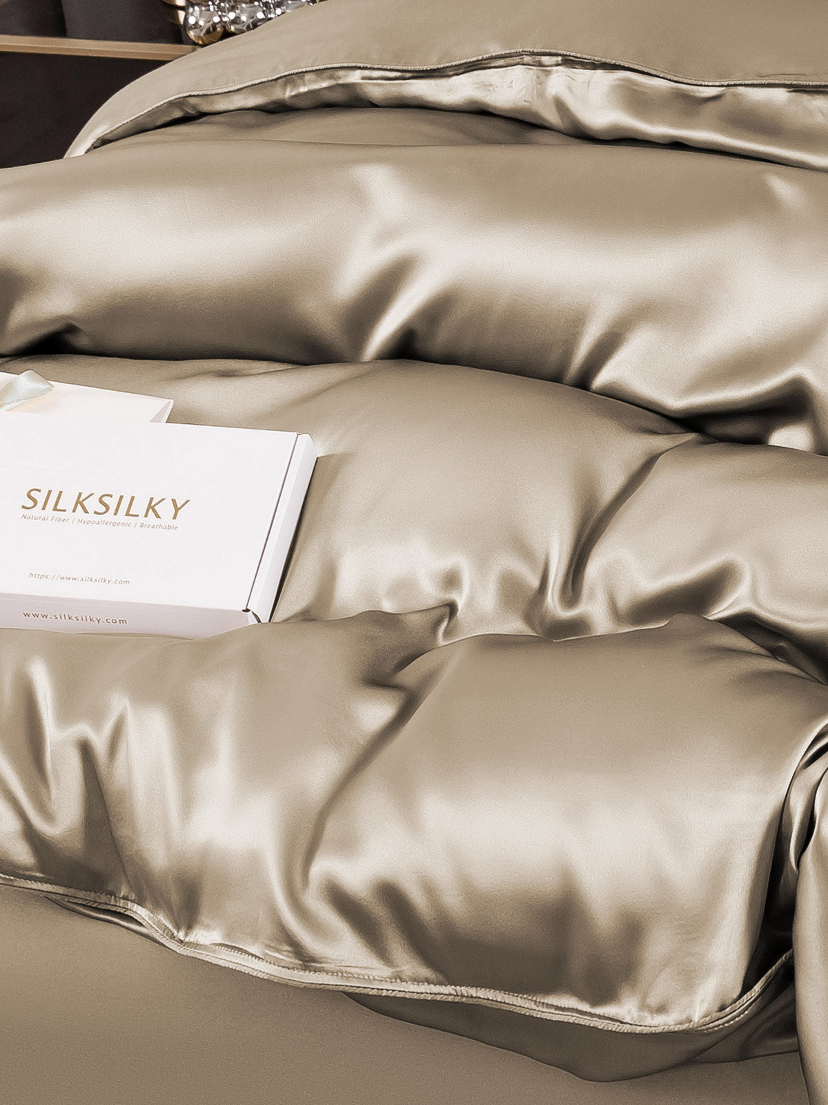 [Khaki] SilkSilky-AU 19Momme Duvet Covers 003