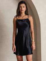 [Black] SilkSilky-AU Sleeveless Cowl Neck Dress 003