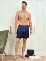 [Dark Blue] SilkSilky-AU Men's Sleep Shorts 005