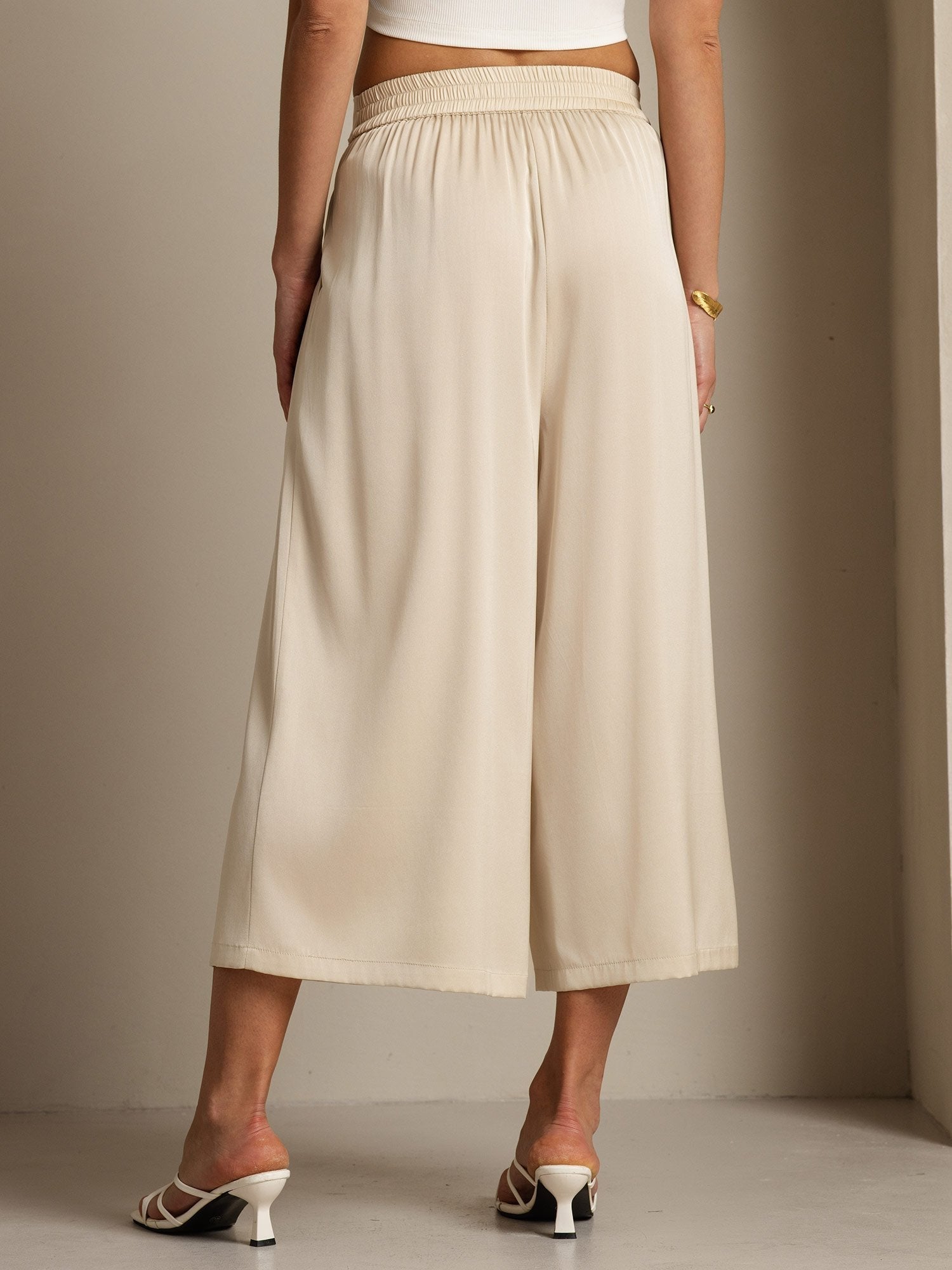 [Beige] SilkSilky-AU 19Momme Silk Womens Pants 006