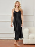 SilkSilky-AU Pure Silk Sleeveless Boat Neck Dress Black 003