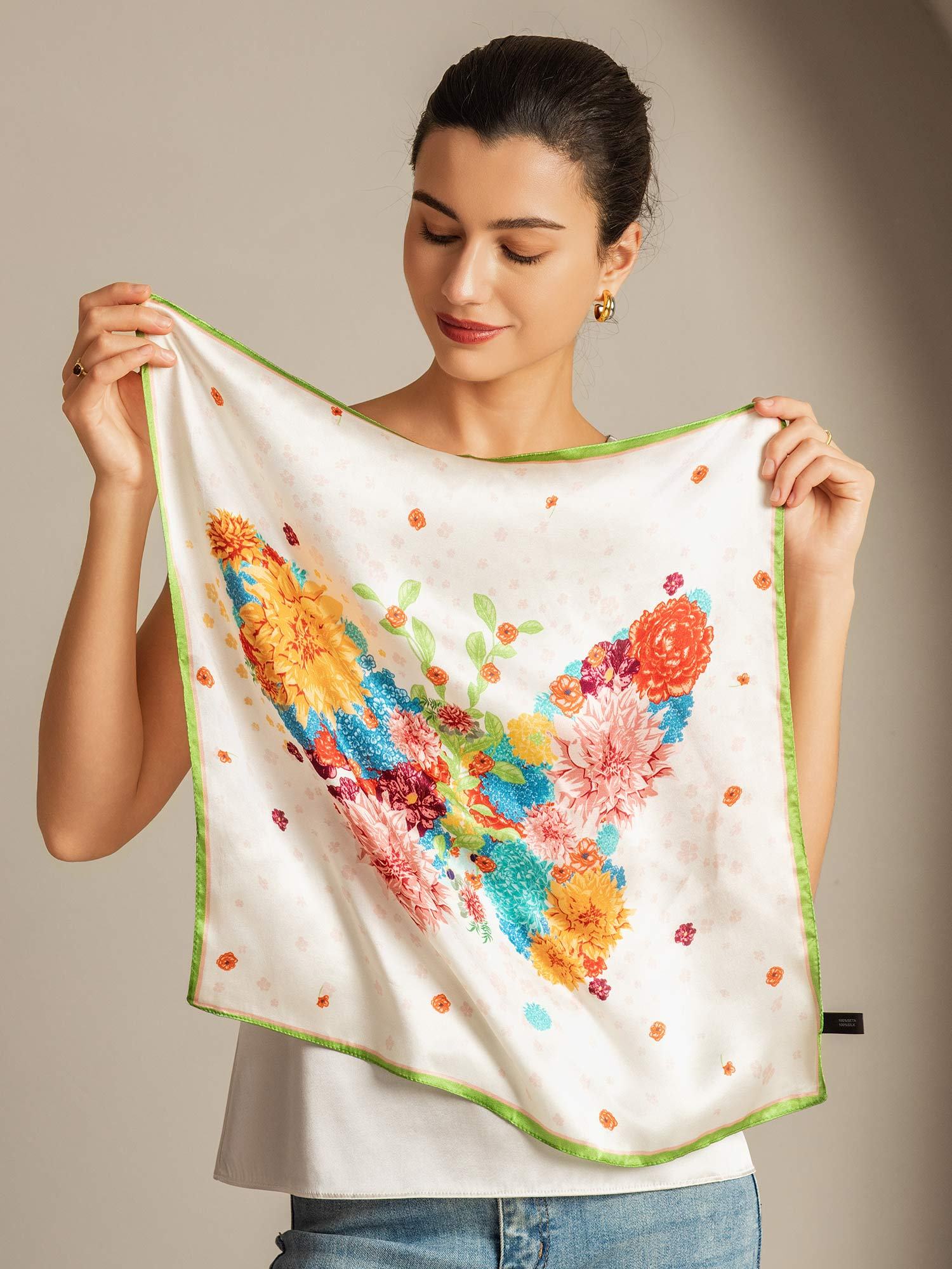 [P091] SilkSilky-AU Pure Silk Scarf 003