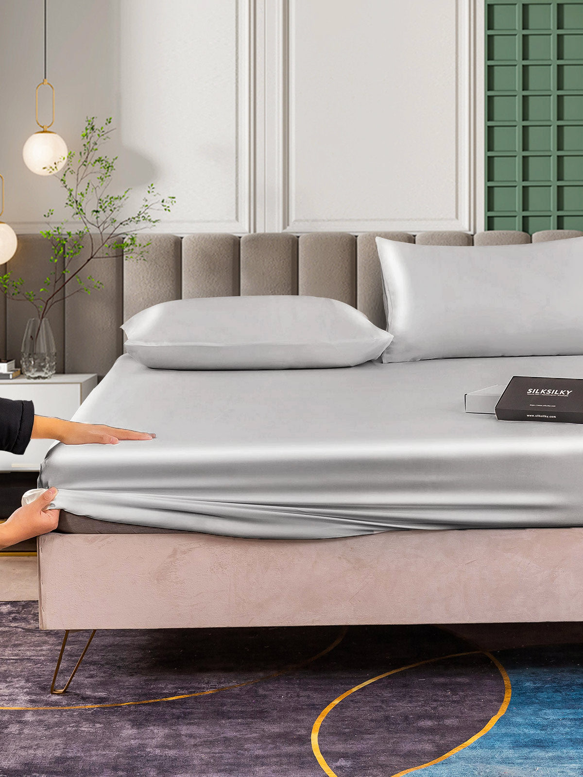 [Silver] SilkSilky-AU 25Momme Bedding Set 006