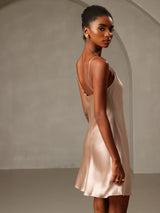 [Pale Mauve] SilkSilky-AU Sleeveless Cowl Neck Dress 002