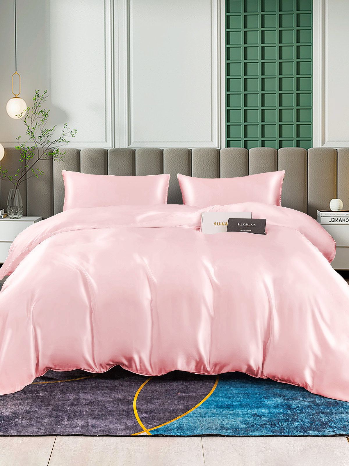 SilkSilky AU 25Momme Pure Silk Bedding Set Pink 001