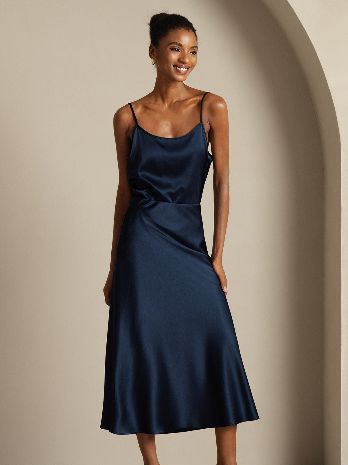 [Dark Blue] SilkSilky-AU 19Momme Pure Silk Womens Outfit Sets 005,
