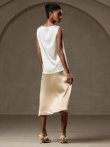 [White] SilkSilky-AU Sleeveless Round Neck Camisole 002