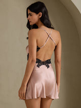 [Tuscany] SilkSilky-AU Sleeveless V Neck Nightgown 001