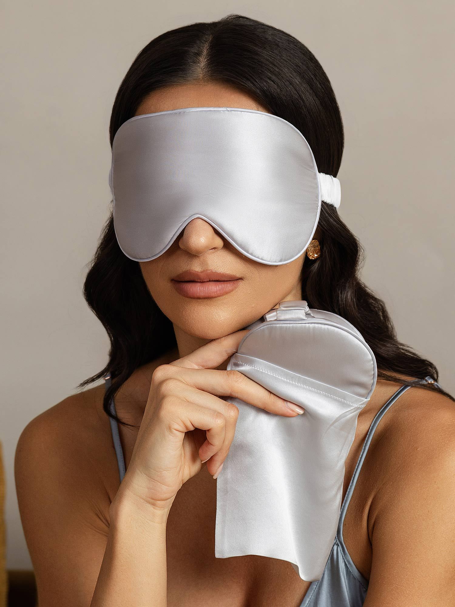 [Silver] SilkSilky-AU Pure Silk Eye Mask 007