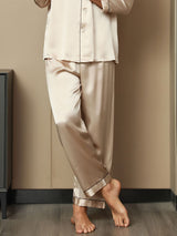 [Tan] SilkSilky-AU Pure Silk Mens Sleep Bottoms 004,