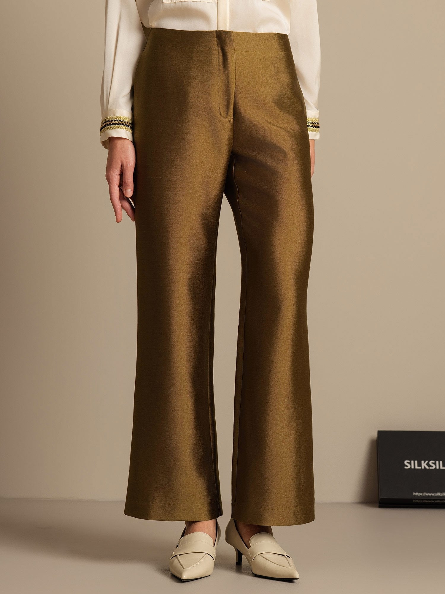 [Bronze] SilkSilky-AU 32Momme Wool Womens Pants 006,