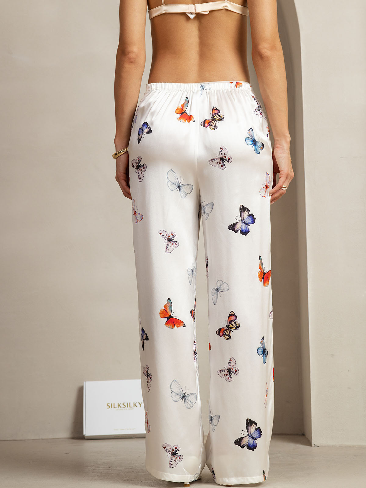 [White Butterfly] SilkSilky-AU 19Momme Silk Womens Pants 002