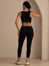 [Black] SilkSilky-AU Sleeveless Crew Neck Women's Outfit Sets 002