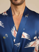 [Dark Blue] SilkSilky-AU 19Momme Mens Robe 003