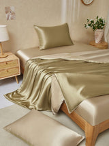 [Beige+Khaki] SilkSilky-AU 19Momme Bedding Set 001