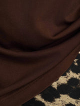 [Coffee] SilkSilky-AU Short Sleeve V Neck Women's T-Shirt 005