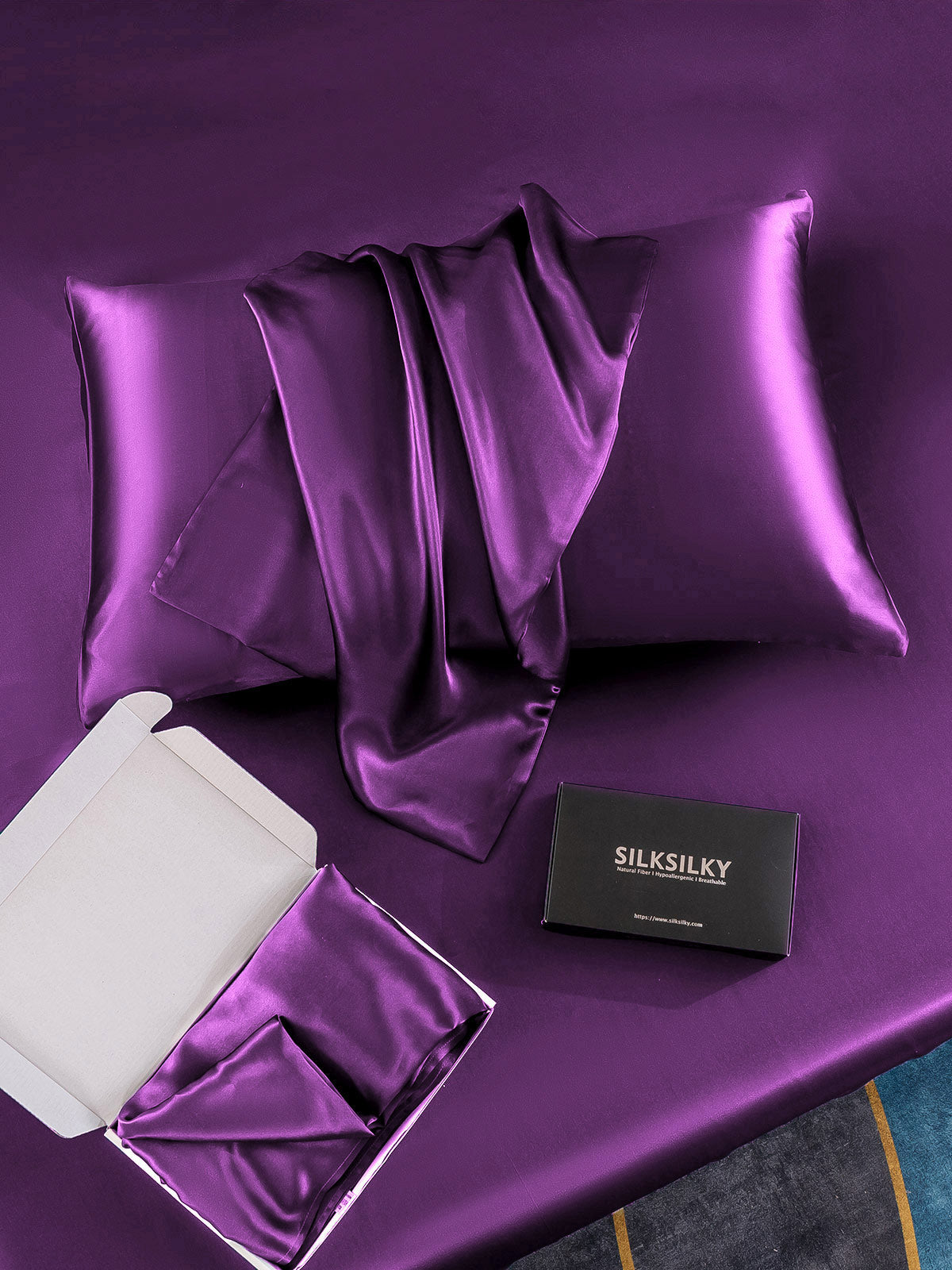 [Purple] SilkSilky-AU 19Momme Pure Silk Pillowcase 006