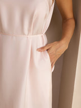 [Light Pink] SilkSilky-AU Sleeveless Crew Neck Dress 005