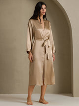 [Champagne] SilkSilky-AU Long Sleeve Women's Dressing Gown 006