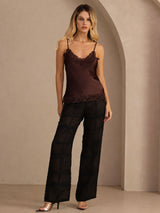 [Brown] SilkSilky-AU Spaghetti Strap V Neck Camisole 007