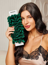 [Dark Green] SilkSilky-AU Scrunchie 002