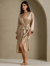 [Champagne] SilkSilky-AU Long Sleeve Women's Dressing Gown 007