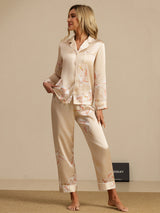 [Champagne] SilkSilky-AU Long Sleeve Lapel Collar Women's Pyjamas 001
