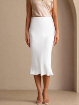 [White] SilkSilky-AU Skirt 001