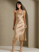 [Champagne Gold] SilkSilky-AU Sleeveless Dress 003