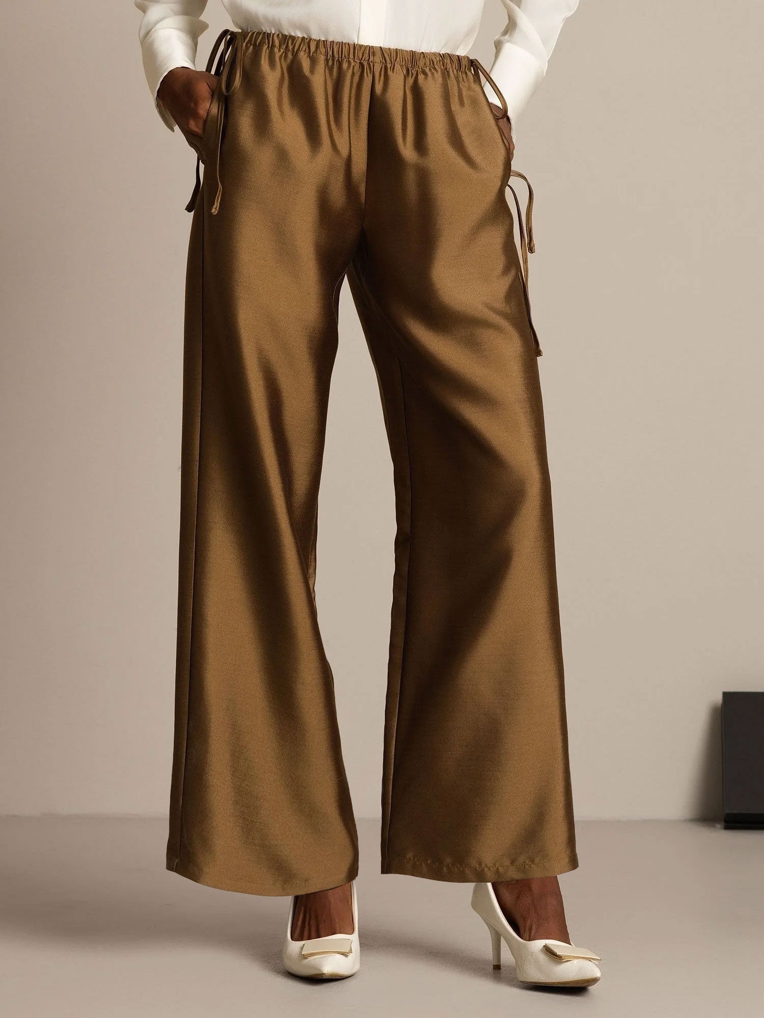 [Bronze] SilkSilky-AU 32Momme Wool Womens Pants 001,
