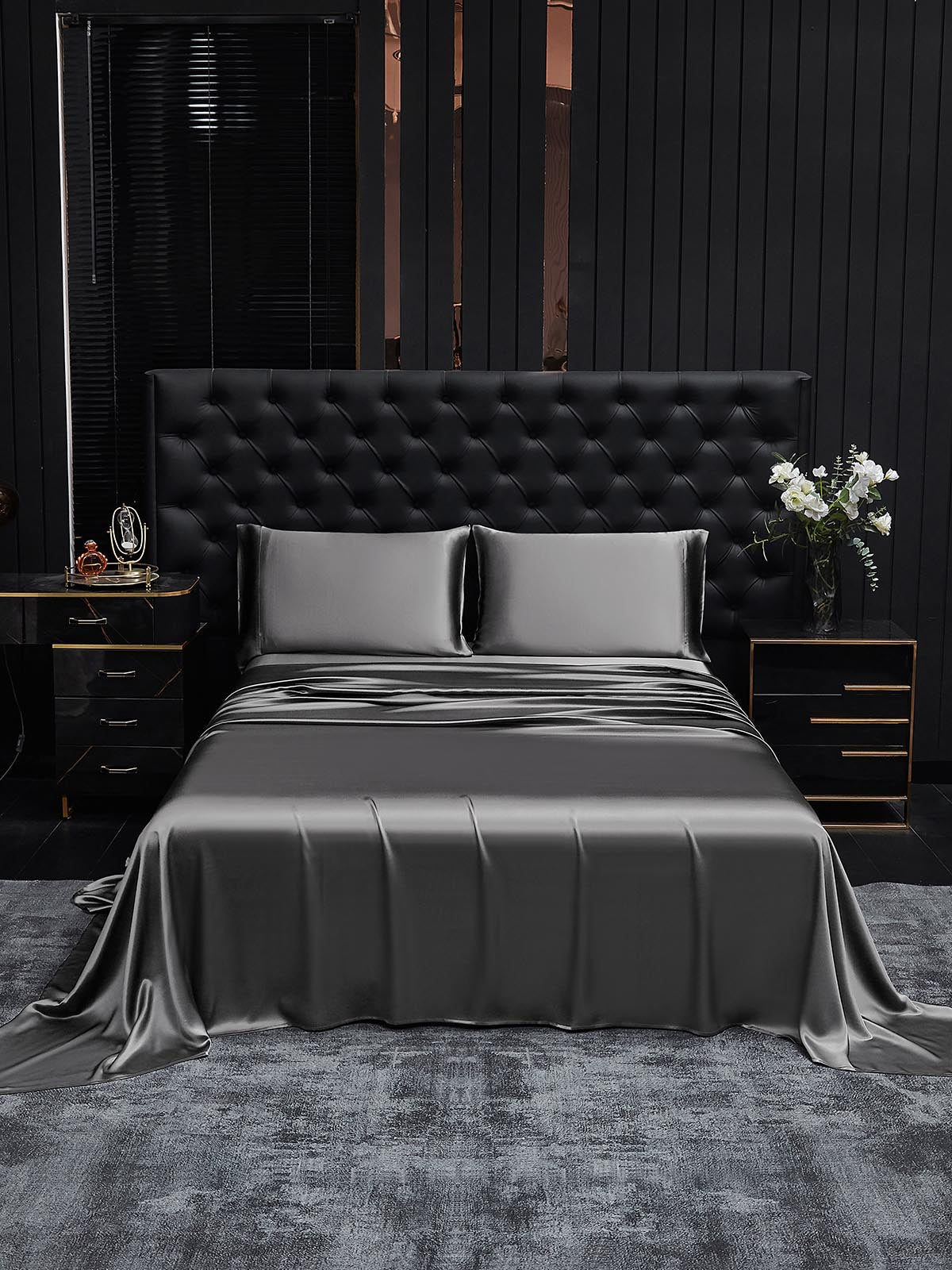 [Dark Gray] SilkSilky-AU 19Momme Bedding Set 002