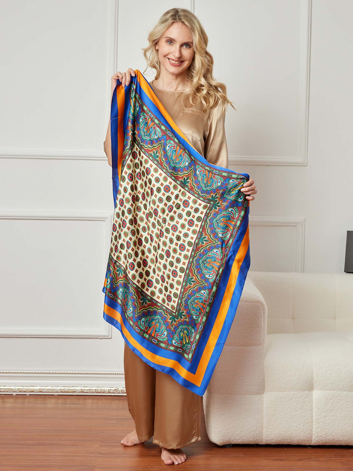 SilkSilky AU Pure Silk Scarf Multi 003