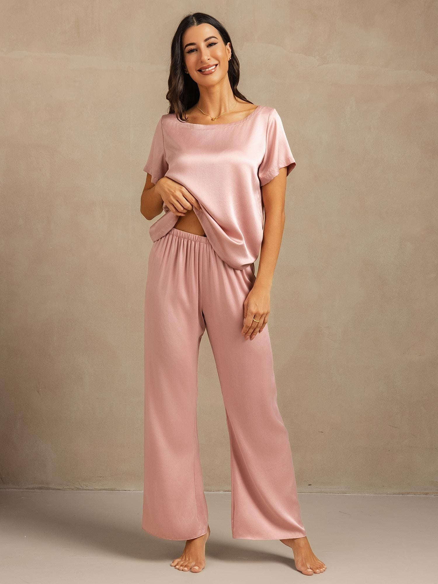 [PeachSkin] SilkSilky-AU 19Momme Washable Silk Womens Pajamas 001