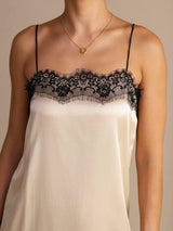 [Brown Rice] SilkSilky-AU Spaghetti Strap Square Neck Dress 003