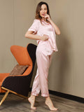 SilkSilky-AU-Pure-Silk-Short-Sleeve-Lapel-Women's-Pyjamas-Pink-005