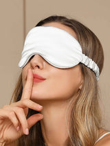 [White] SilkSilky-AU Sleep Mask 001