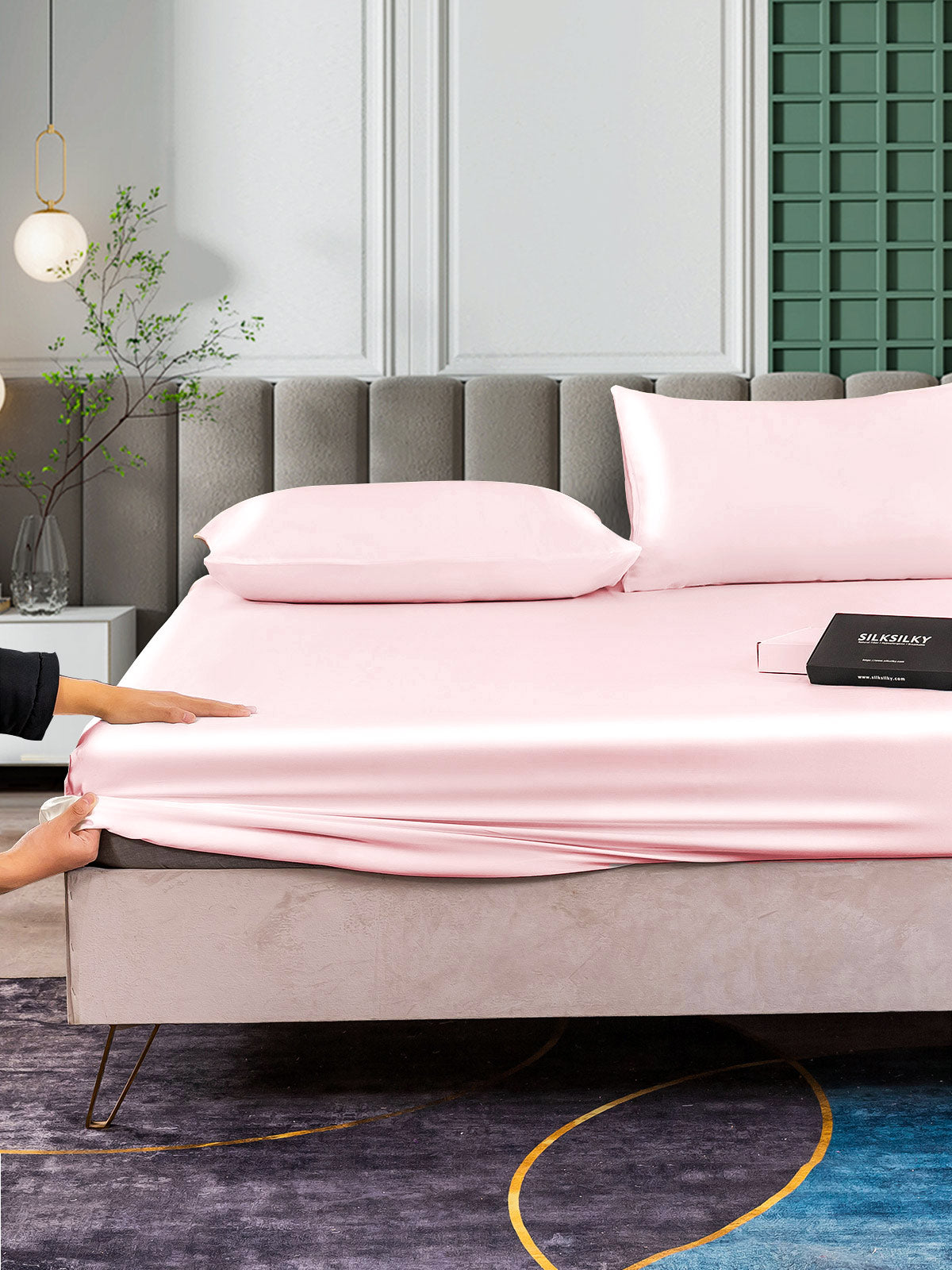 [Pink] SilkSilky-AU 25Momme Bedding Set 006