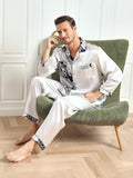 SilkSilky AU Pure Silk Long Sleeve Lapel Men's Pyjamas Gray 008