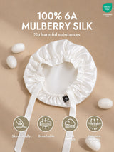 [White] SilkSilky-AU Sleep Cap 002