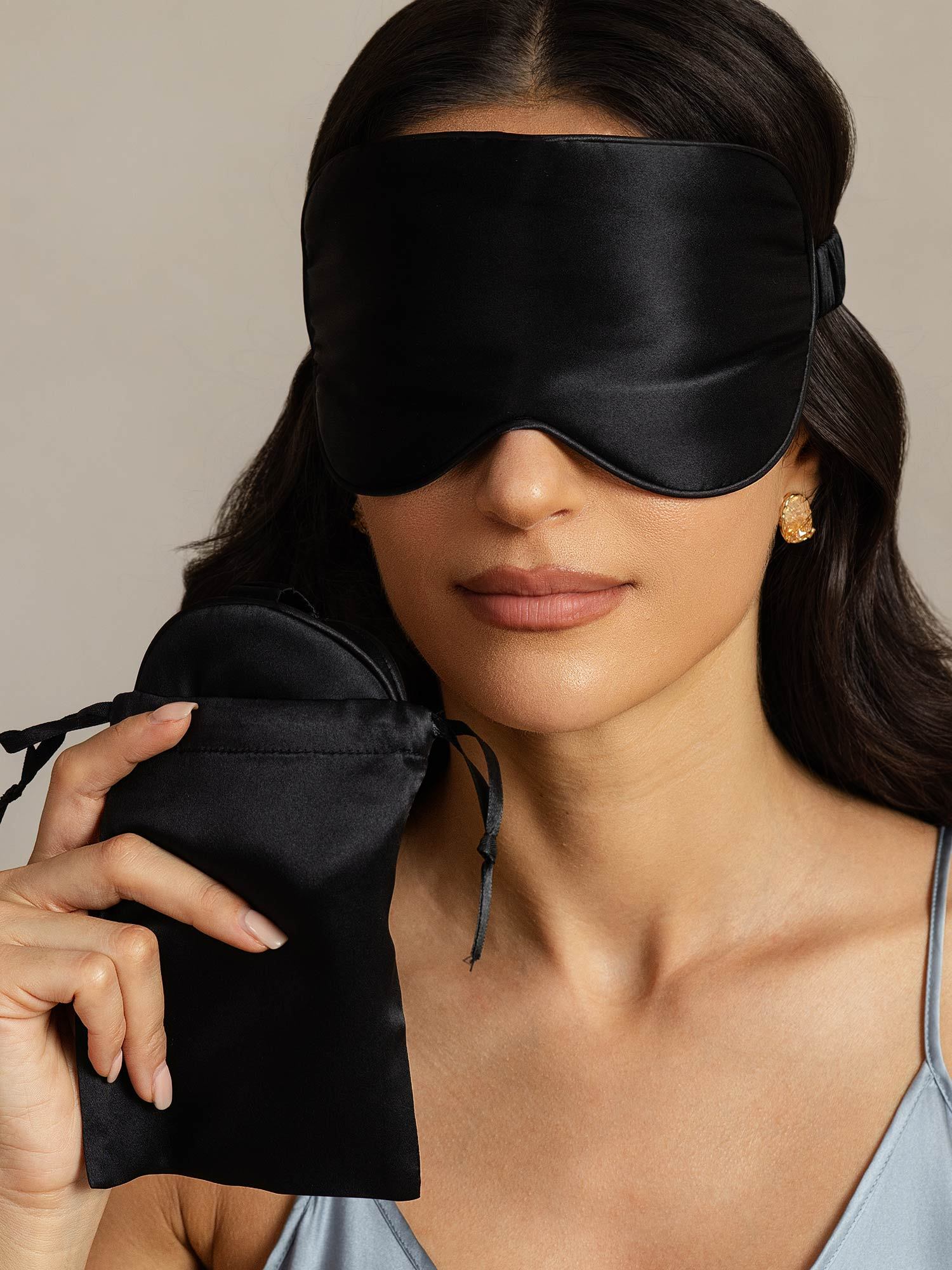 [Black] SilkSilky-AU Pure Silk Eye Mask 006