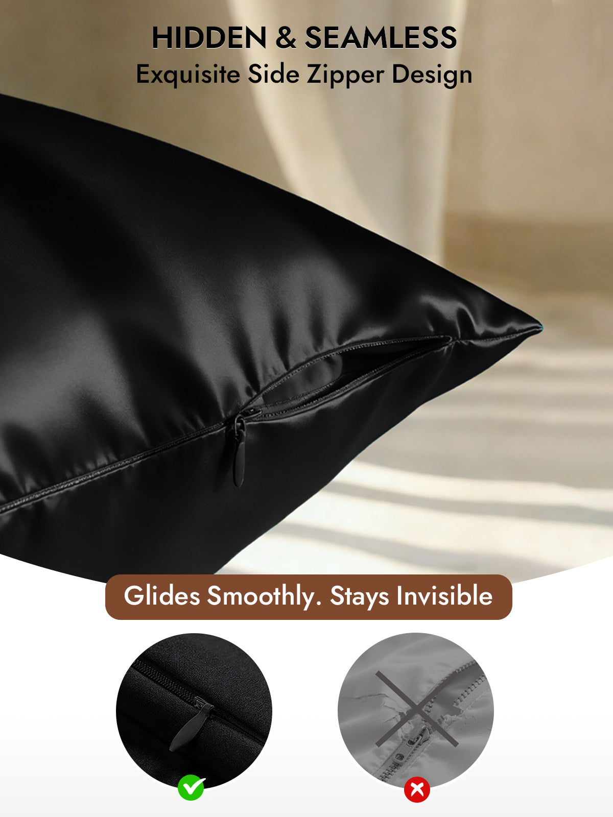 [Black] SilkSilky-AU 30Momme Pure Silk Pillowcase 006