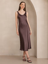 [Coffee] SilkSilky-AU Sleeveless Dress 001