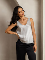 [Silver] SilkSilky-AU Sleeveless V Neck Camisole 006
